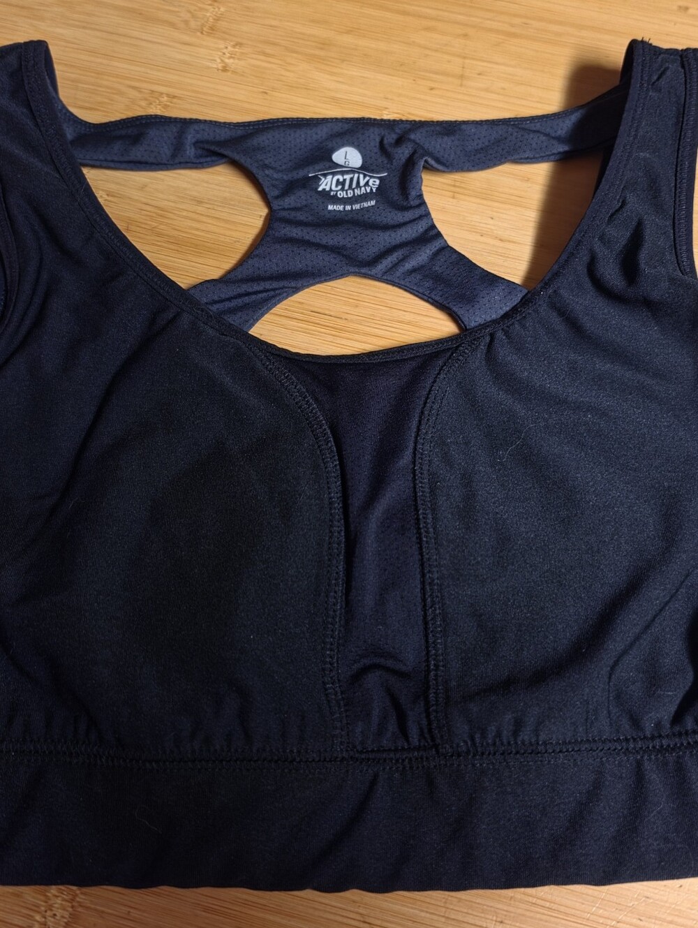 Old Navy Active Black Mesh Keyhole Racerback Sports Bra Size L